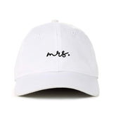 Mrs. Baseball Cap Embroidered Cotton Adjustable Dad Hat White